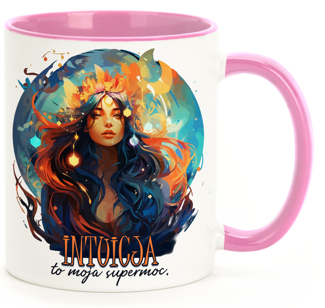 Kubek "Intuicja to moja supermoc." - Różowy