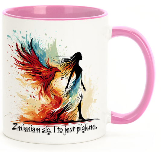 Kubek "Zmieniam się. I to jest piękne." - Różowy
