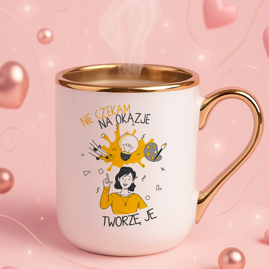 Kubek Elegant "Nie czekam na okazje. Tworzę je."