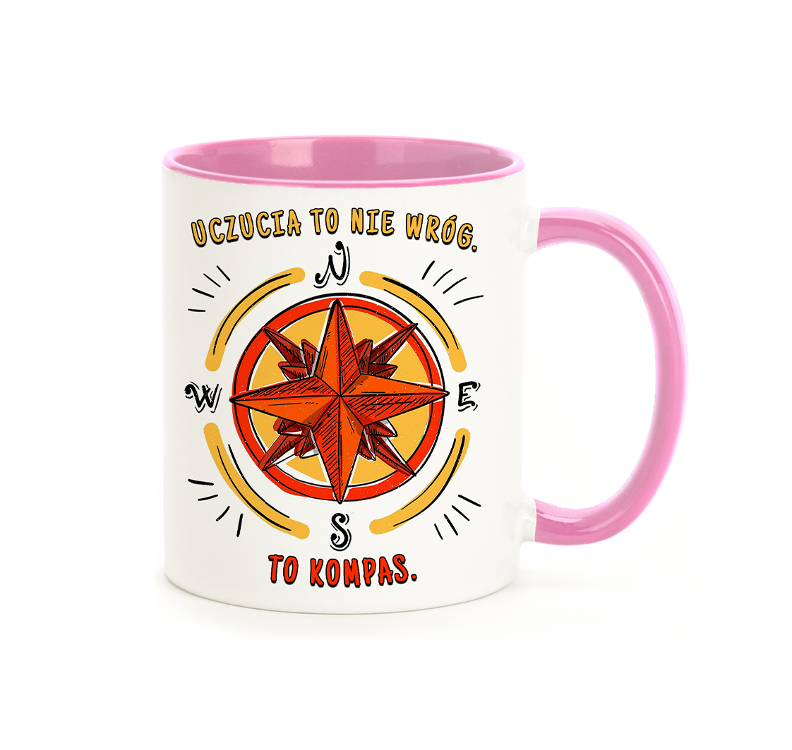 Kubek "Emocje to nie wróg. To kompas." - Różowy