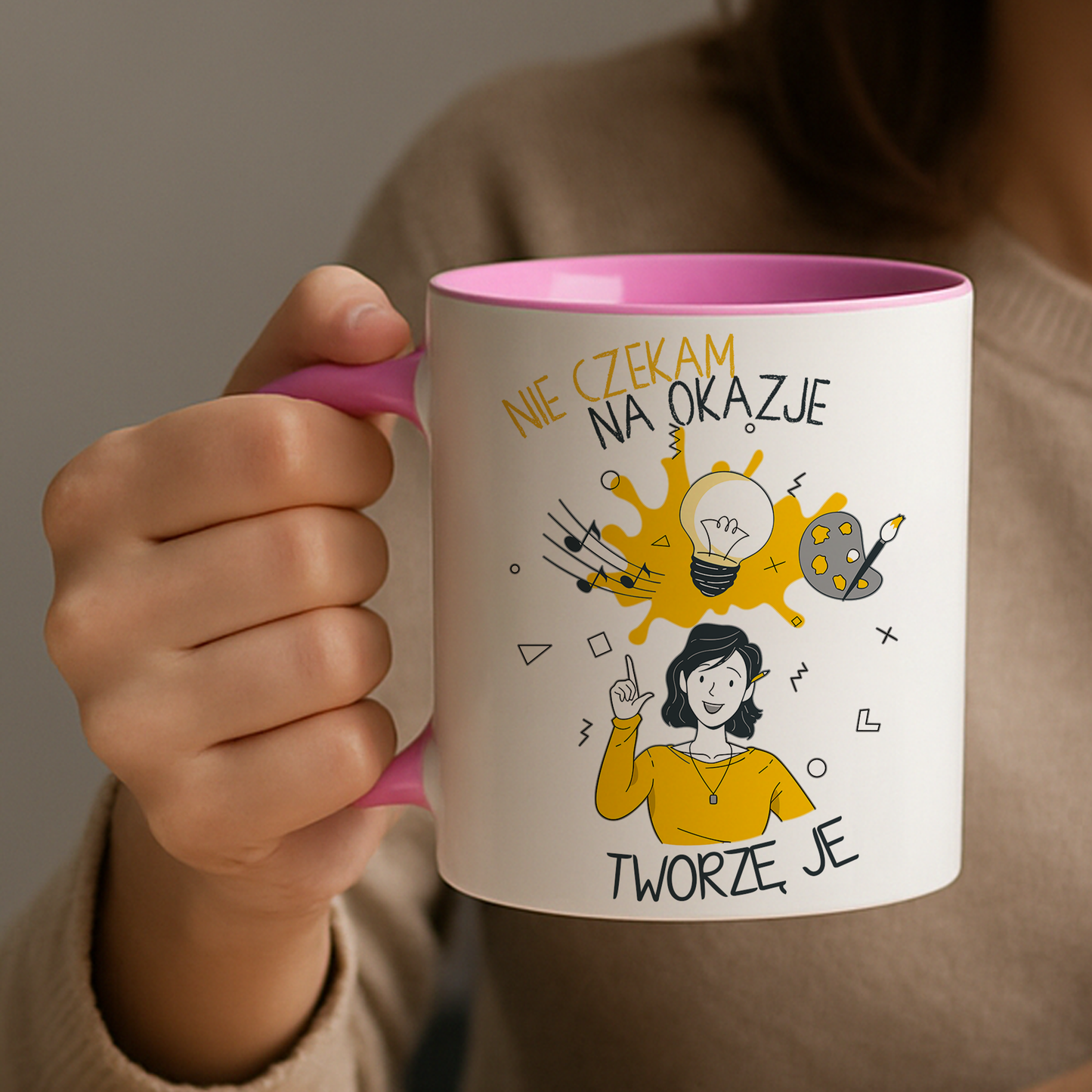 Kubek "Nie czekam na okazje. Tworze je."