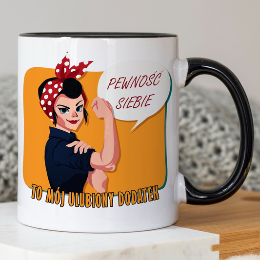 Kubek "Pewność siebie to mój ulubiony dodatek."