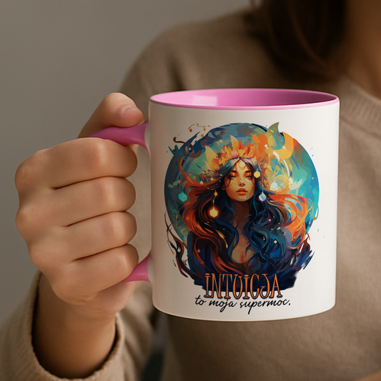 Kubek "Intuicja to moja supermoc." - Różowy