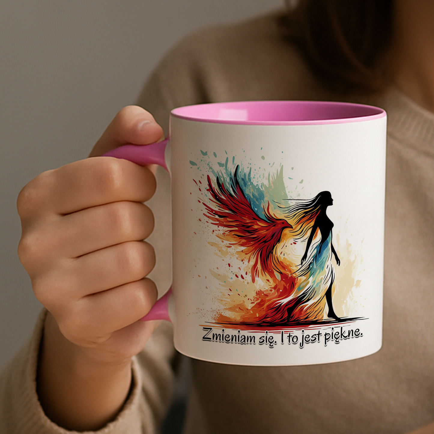Kubek "Zmieniam się. I to jest piękne." - Różowy
