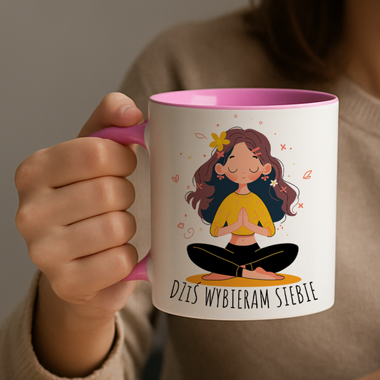 Kubek "Dziś wybieram siebie." - Różowy