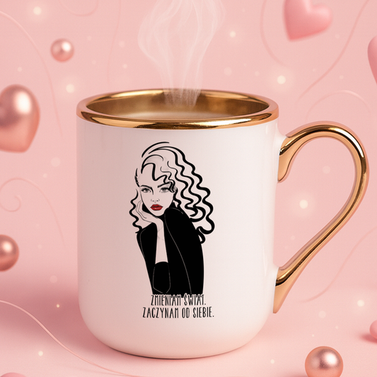 Kubek Elegant "Zmieniam świat. Zaczynam od siebie."