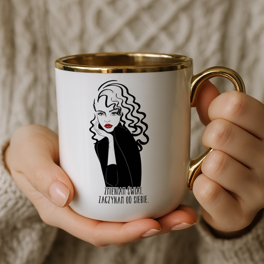 Kubek Elegant "Zmieniam świat. Zaczynam od siebie."