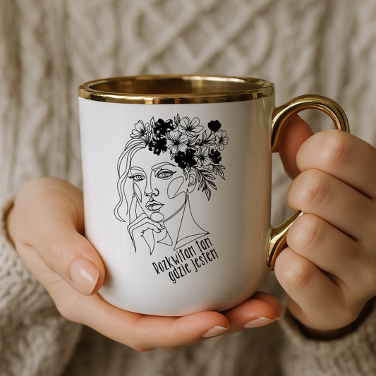 Kubek Elegant "Rozkwitam tam, gdzie jestem."