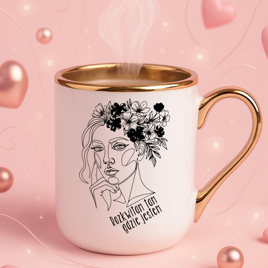 Kubek Elegant "Rozkwitam tam, gdzie jestem."