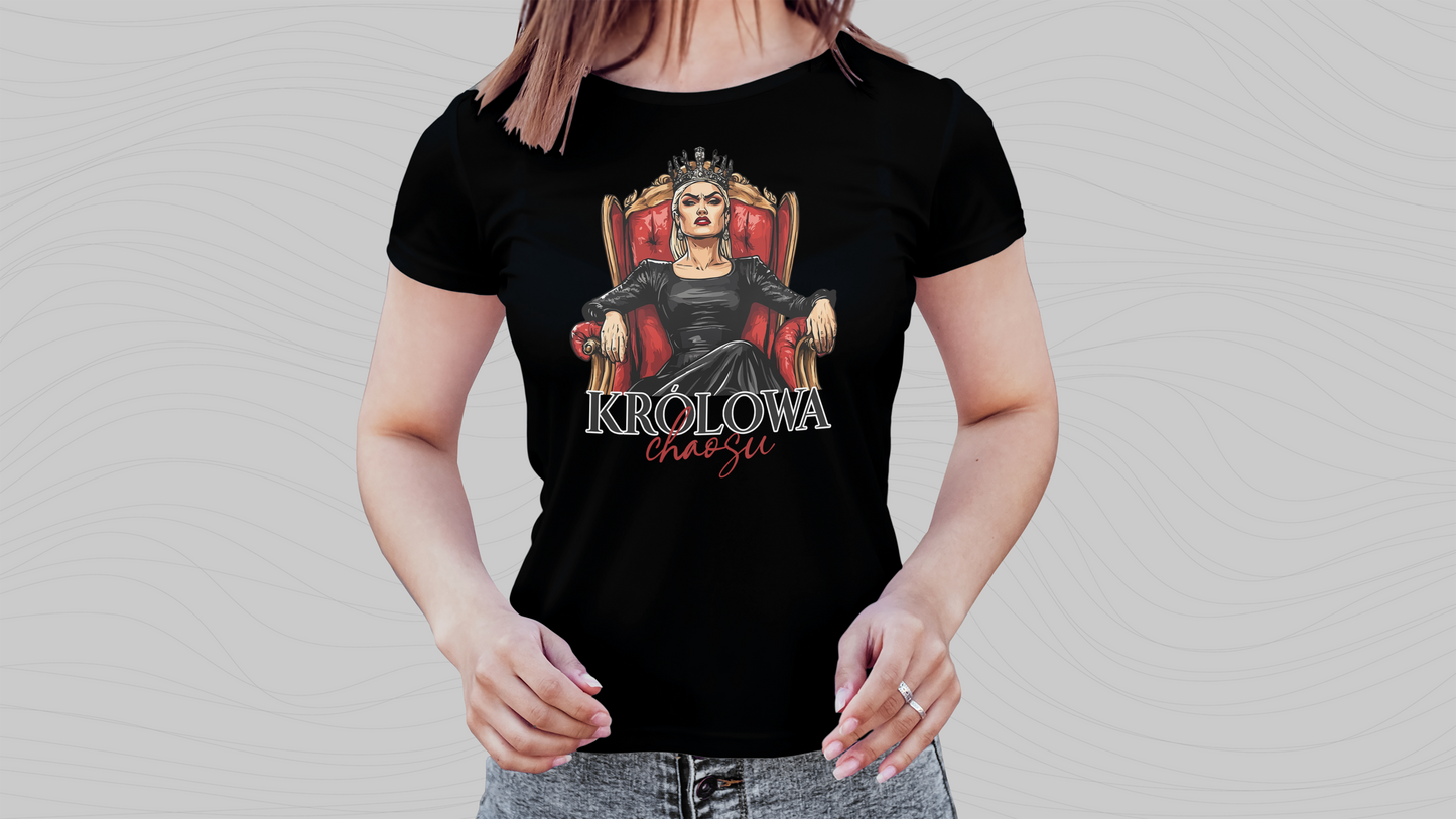 Koszulka Damska „Królowa Chaosu” – Czerń z Charakterem