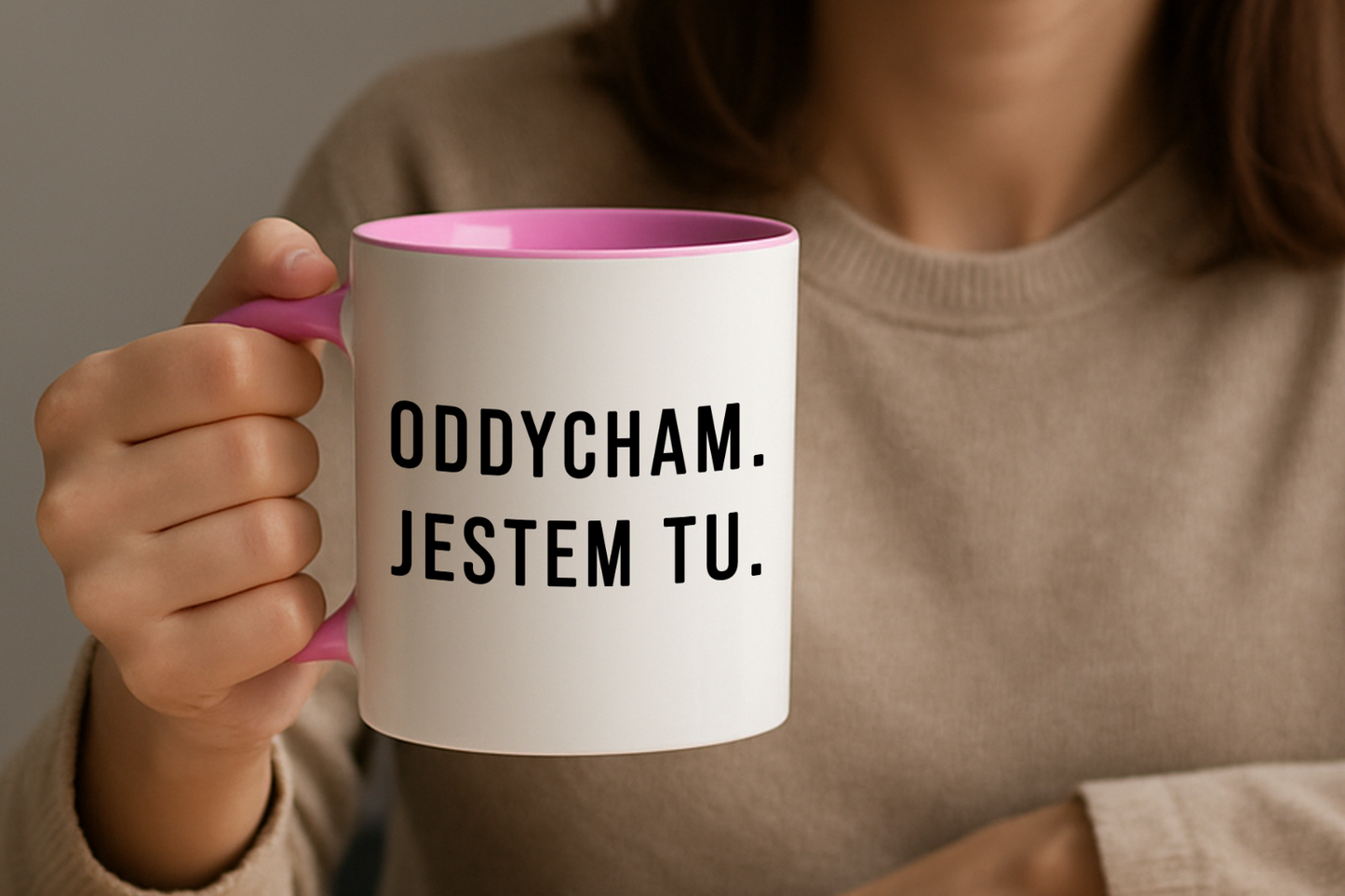 Kubek "Oddycham. Jestem Tu."