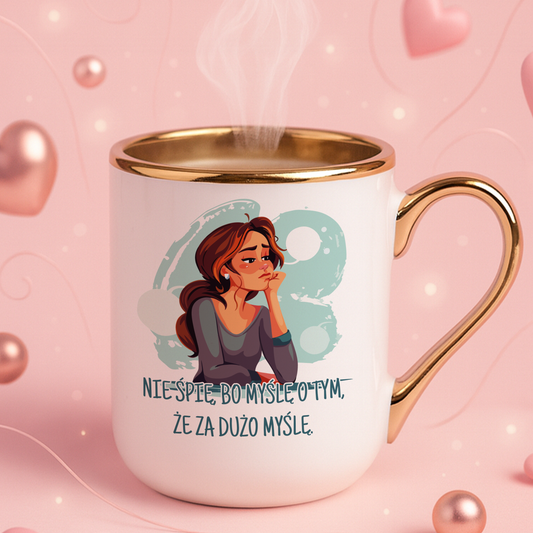 Kubek Elegant "Nie śpię, bo myślę o tym, że za dużo myślę."