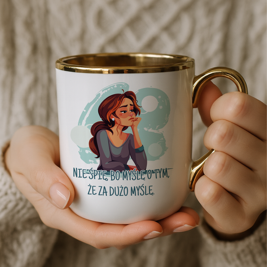 Kubek Elegant "Nie śpię, bo myślę o tym, że za dużo myślę."