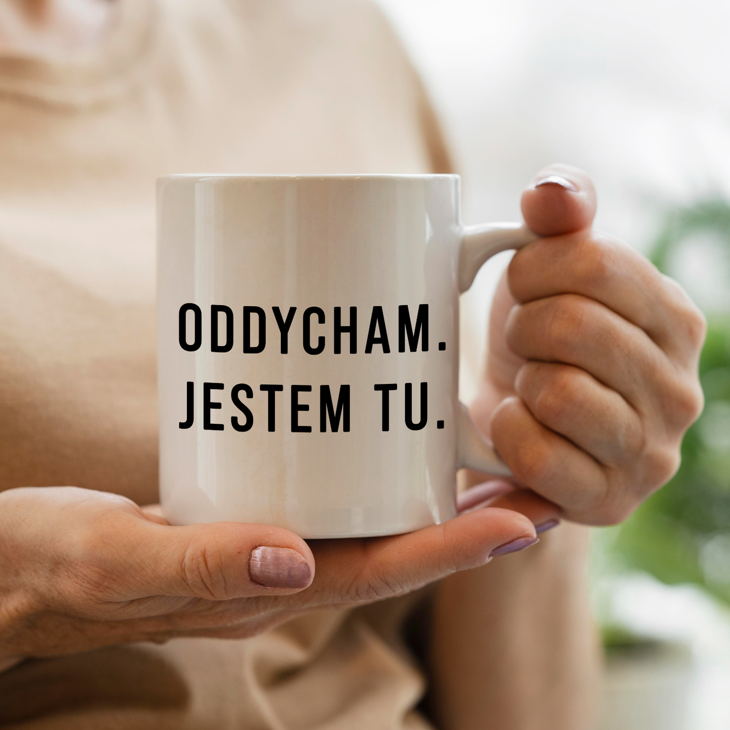 Kubek "Oddycham. Jestem Tu."