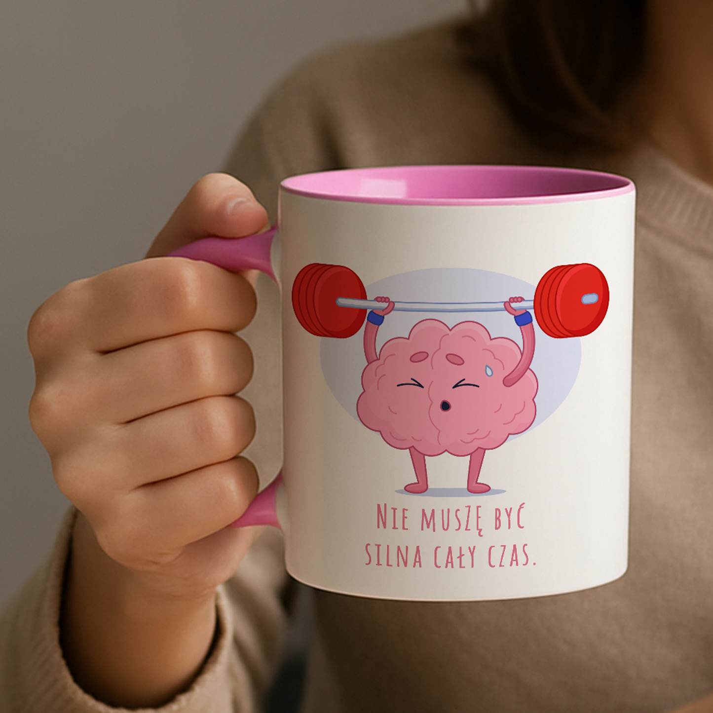 Kubek "Nie muszę być silna cały czas." - Różowy